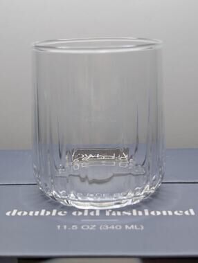 Dwell Studio 6 Pc Ribbed Double Old Fashioned Glass Set 12.85 Oz NIB